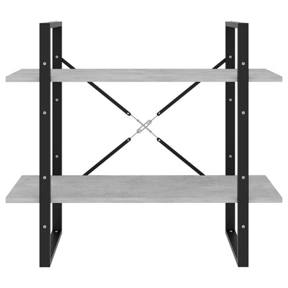 Bücherregal 2 Fächer Betongrau 80x30x70 cm Holzwerkstoff
