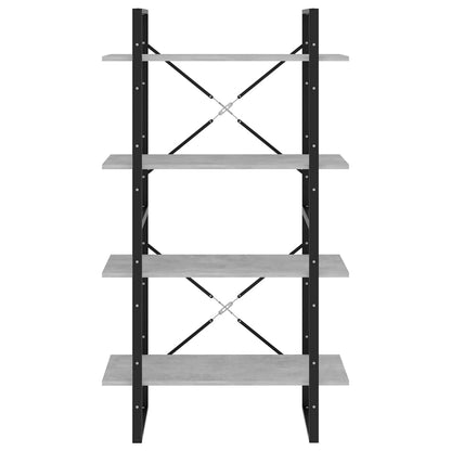 Bücherregal 4 Fächer Betongrau 80x30x140 cm Holzwerkstoff