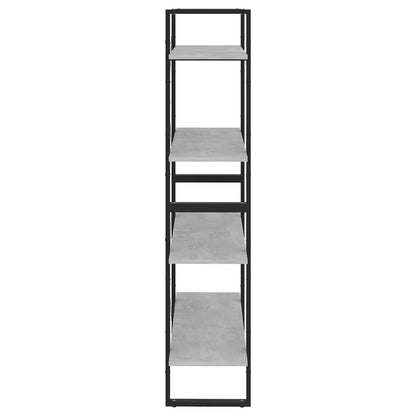 Bücherregal 4 Fächer Betongrau 80x30x140 cm Holzwerkstoff