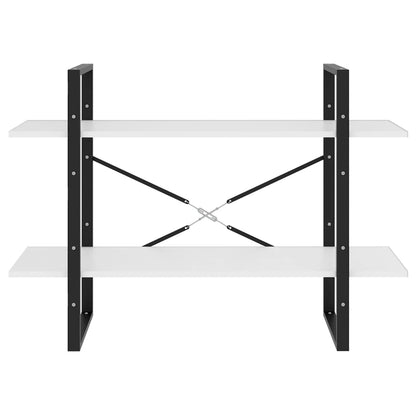 Bücherregal 2 Fächer Weiß 100x30x70 cm Holzwerkstoff