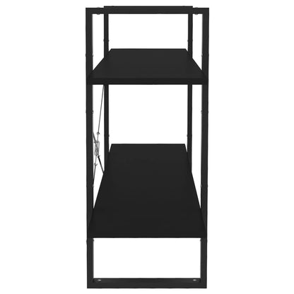 Bücherregal 2 Fächer Schwarz 100x30x70 cm Holzwerkstoff