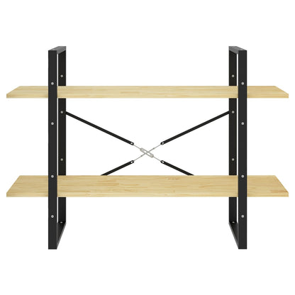 Bücherregal 2 Böden 100x30x70 cm Massivholz Kiefer