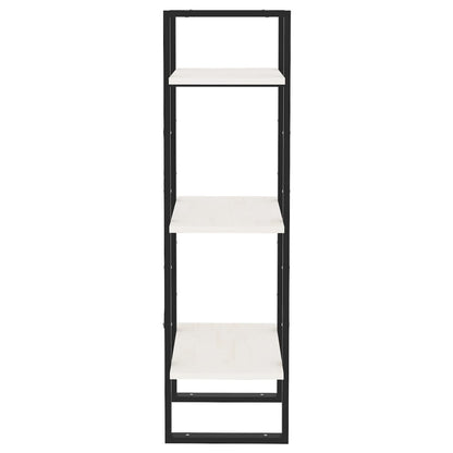 Bücherregal 3 Böden Weiß 40x30x105 cm Massivholz Kiefer