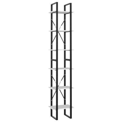 Bücherregal 6 Fächer Weiß 40x30x210 cm Holzwerkstoff