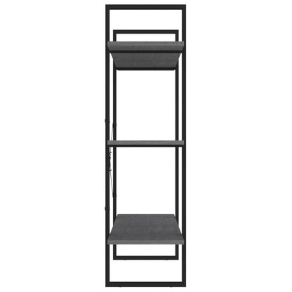 Bücherregal 3 Böden Grau 100x30x105 cm Massivholz Kiefer