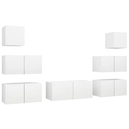 7-tlg. TV-Schrank-Set Weiß Holzwerkstoff