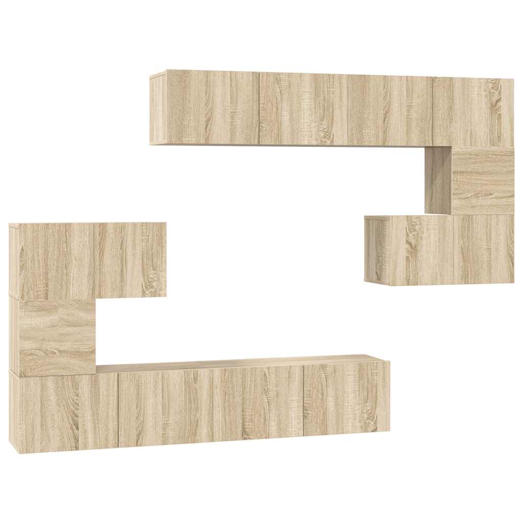 8-tlg. TV-Schrank-Set Sonoma-Eiche Holzwerkstoff