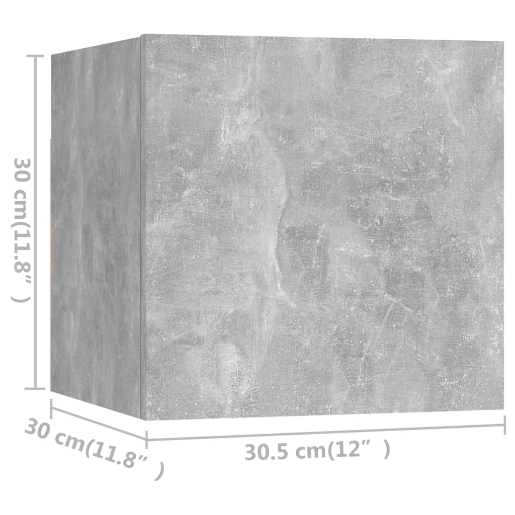 10-tlg. TV-Schrank-Set Betongrau Holzwerkstoff