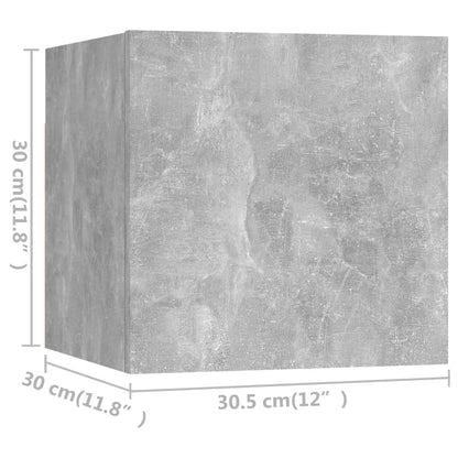 10-tlg. TV-Schrank-Set Betongrau Holzwerkstoff