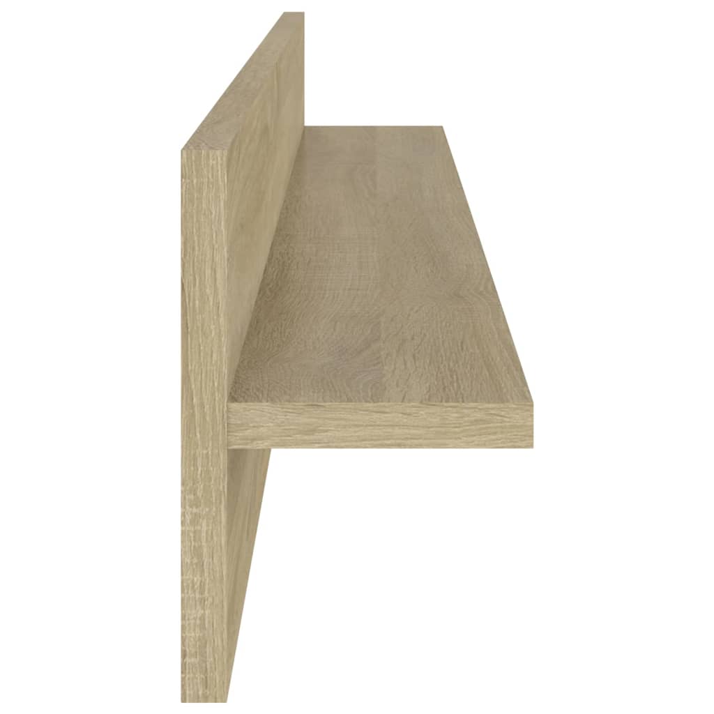 Wandregale 2 Stk. Sonoma-Eiche 80x11,5x18 cm Holzwerkstoff