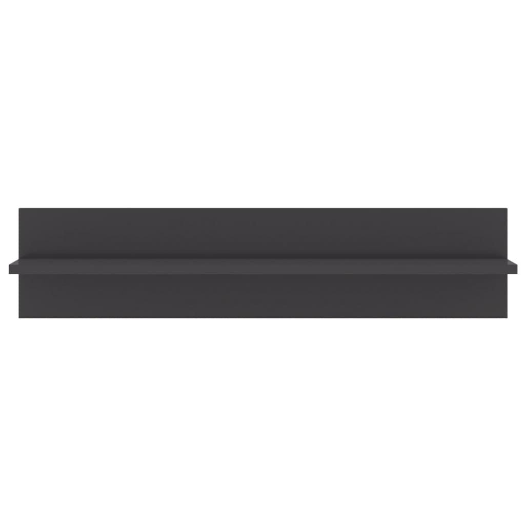 Wandregale 2 Stk. Hochglanz-Grau 80x11,5x18 cm Holzwerkstoff