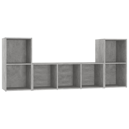 3-tlg. TV-Schrank-Set Betongrau Holzwerkstoff