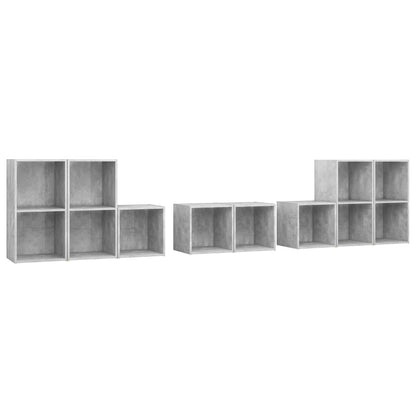 8-tlg. TV-Schrank-Set Betongrau Holzwerkstoff