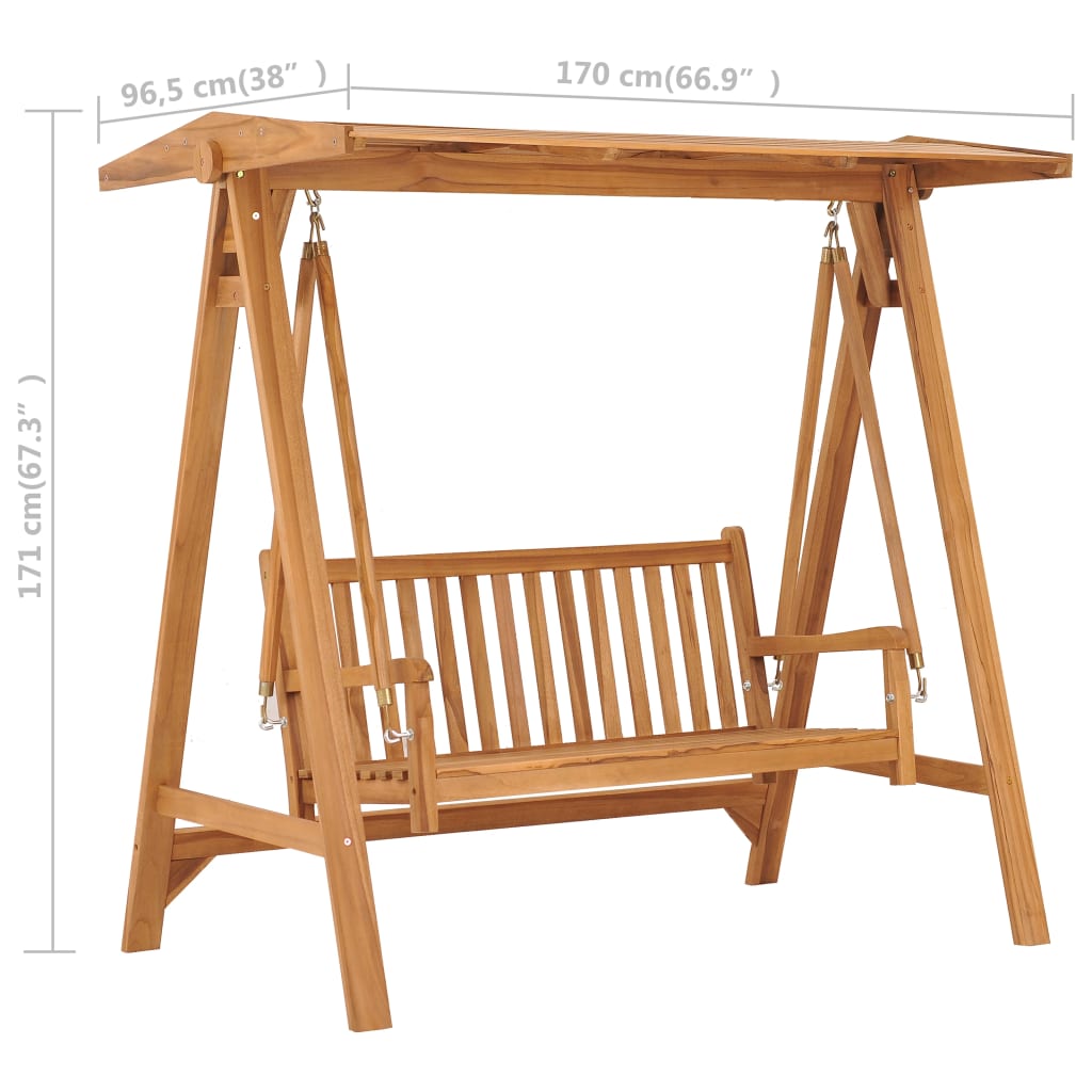 Hollywoodschaukel 174 cm Massivholz Teak