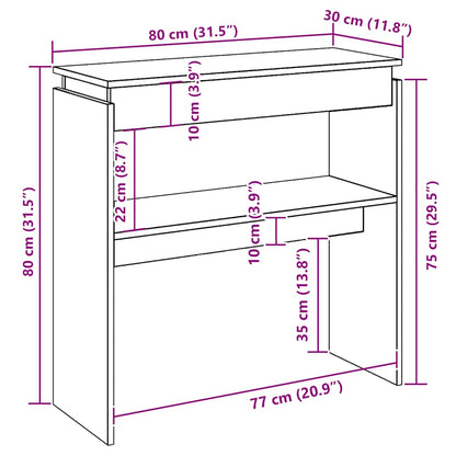 Konsolentisch Betongrau 80x30x80 cm Holzwerkstoff