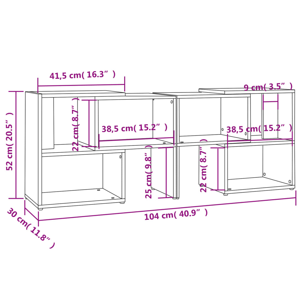 TV-Schrank Hochglanz-Weiß 104x30x52cm Holzwerkstoff