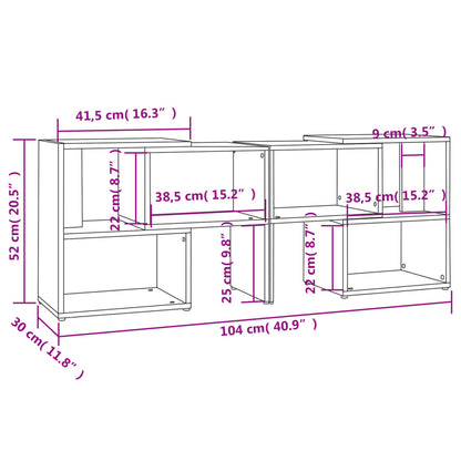 TV-Schrank Hochglanz-Weiß 104x30x52cm Holzwerkstoff