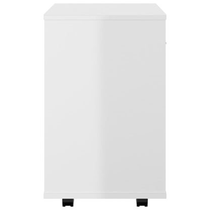 Rollschrank Hochglanz-Weiß 46x36x59 cm Holzwerkstoff