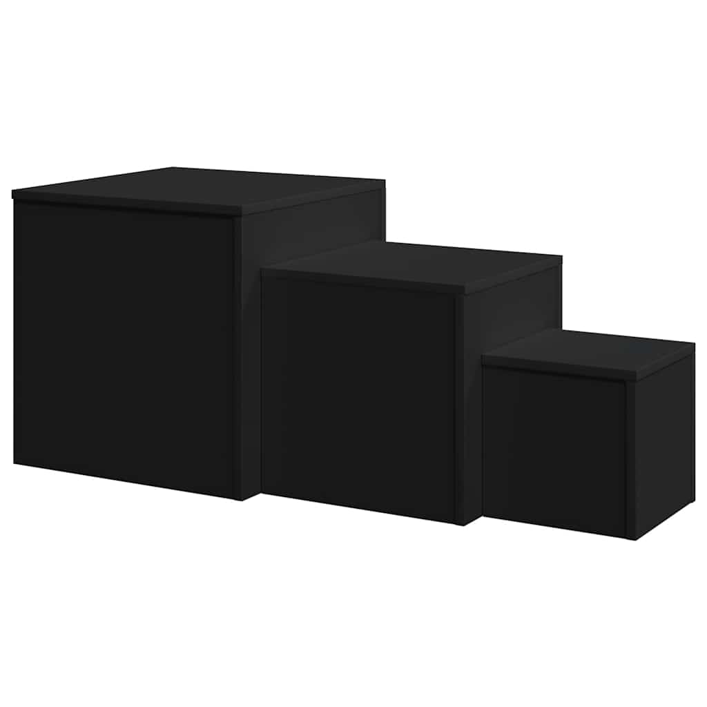 Beistelltische 3-tlg. Schwarz Holzwerkstoff