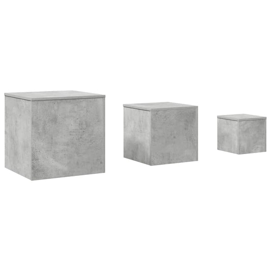 Beistelltische 3-tlg. Betongrau Holzwerkstoff