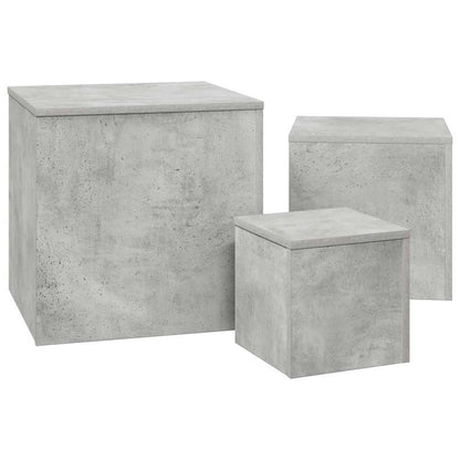 Beistelltische 3-tlg. Betongrau Holzwerkstoff