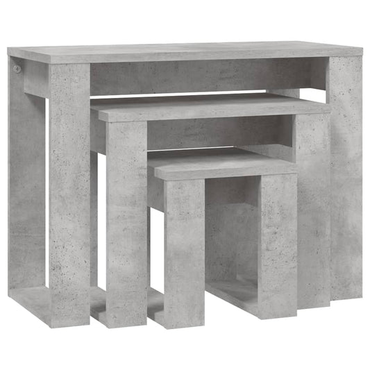 Satztische 3-tlg. Betongrau Holzwerkstoff