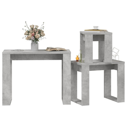 Satztische 3-tlg. Betongrau Holzwerkstoff