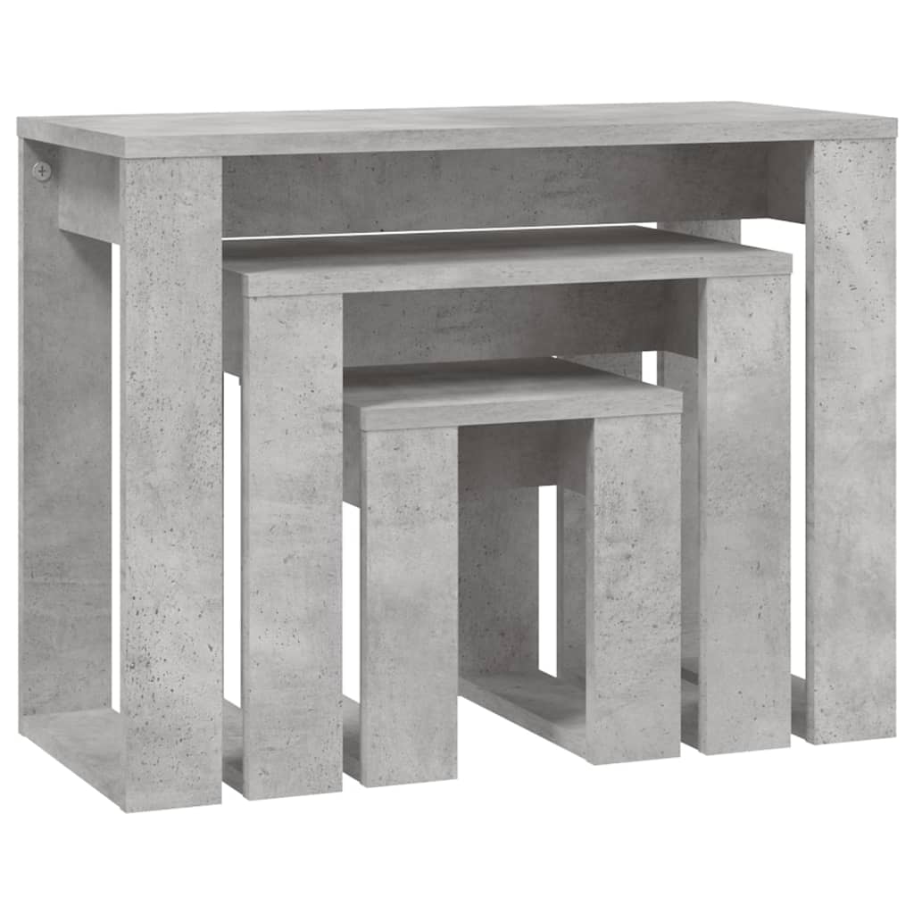 Satztische 3-tlg. Betongrau Holzwerkstoff