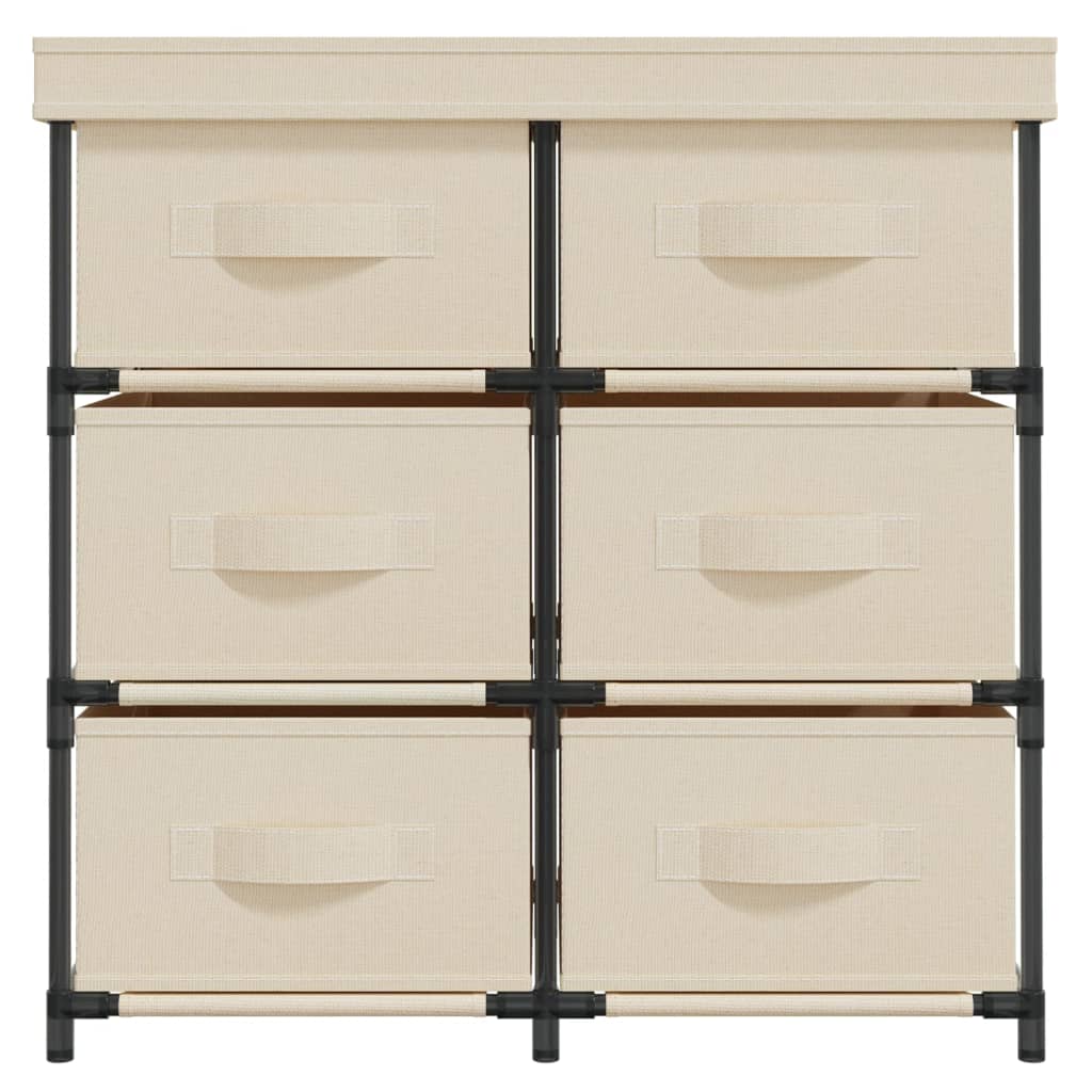 Lagerschrank mit 6 Schubladen 55×29×55 cm Creme Stahl