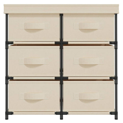 Lagerschrank mit 6 Schubladen 55×29×55 cm Creme Stahl