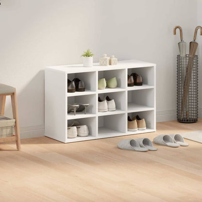 Schuhschrank mit Regal Weiß 77,5 x 30 x 51 cm Holzwerkstoff