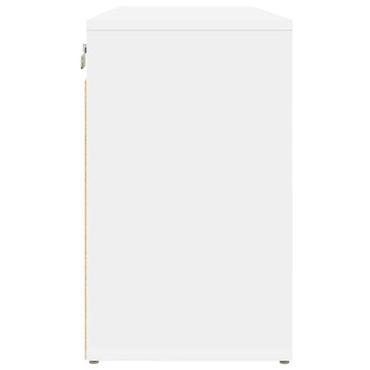 Schuhschrank mit Regal Weiß 77,5 x 30 x 51 cm Holzwerkstoff