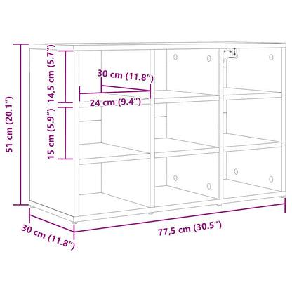 Schuhschrank Sonoma Eiche 77,5 x 30 x 51 cm Holzwerkstoff