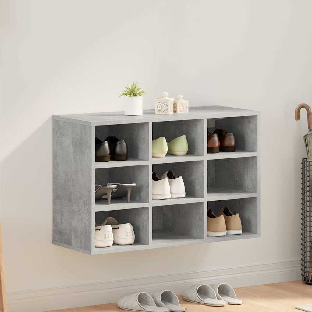 Schuhschrank Betongrau 77,5 x 30 x 51 cm Holzwerkstoff