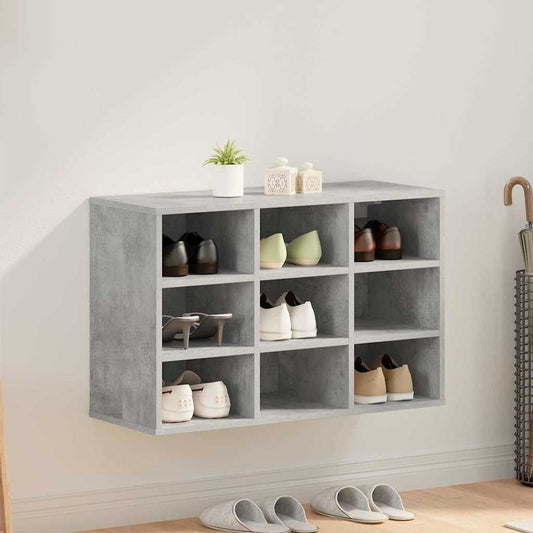 Schuhschrank Betongrau 77,5 x 30 x 51 cm Holzwerkstoff