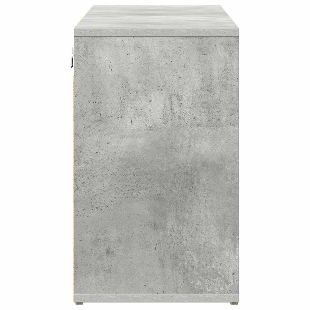 Schuhschrank mit Regal Betongrau 103 x 30 x 51 cm Holzwerkstoff