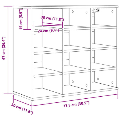 Schuhschrank mit Regal Weiß 77,5 x 30 x 67 cm Holzwerkstoff