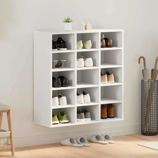 Schuhschrank mit Regal Weiß 77,5 x 30 x 83,5 cm Holzwerkstoff