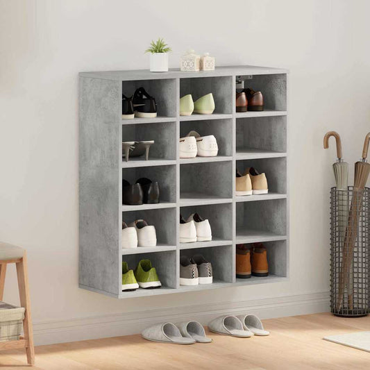 Schuhschrank Betongrau 77,5 x 30 x 83,5 cm Holzwerkstoff