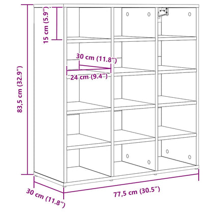 Schuhschrank Betongrau 77,5 x 30 x 83,5 cm Holzwerkstoff