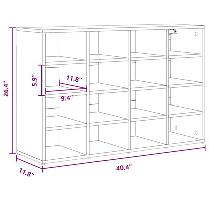 Schuhschrank mit Regal Betongrau 103 x 30 x 67 cm Holzwerkstoff