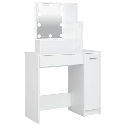 Schminktisch mit LED Weiß 86,5x35x136 cm