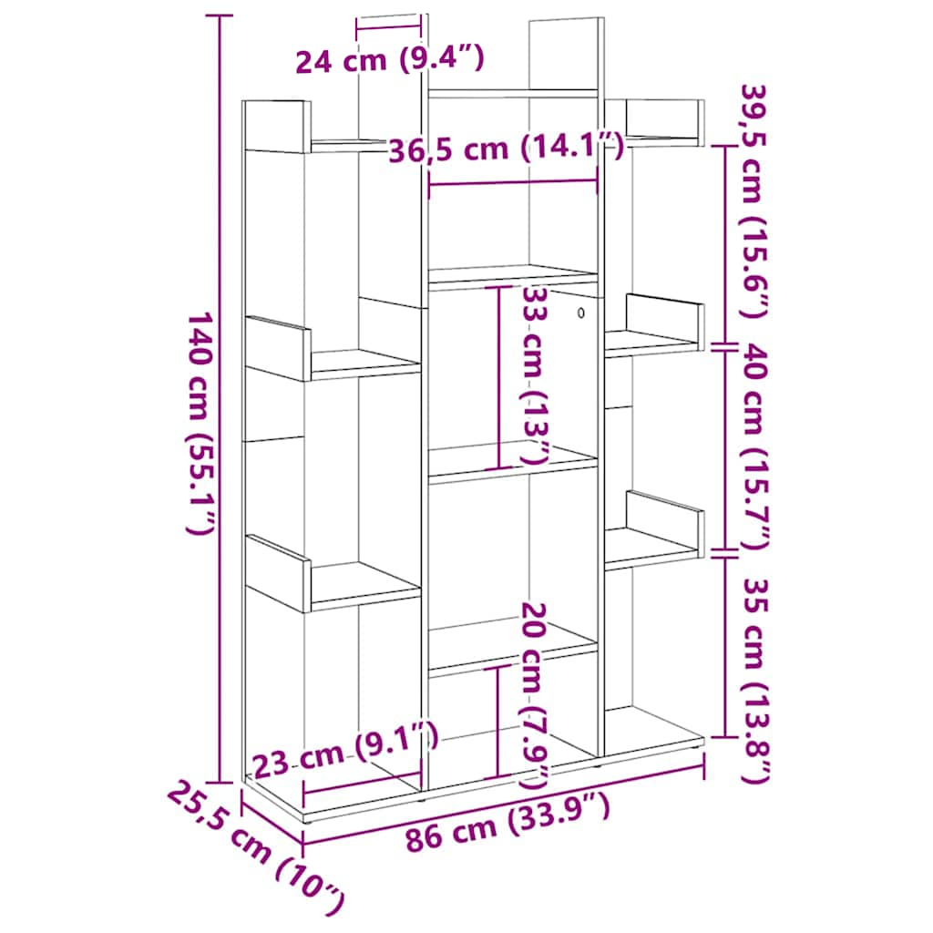 Bücherregal Weiß 86x25,5x140 cm Holzwerkstoff