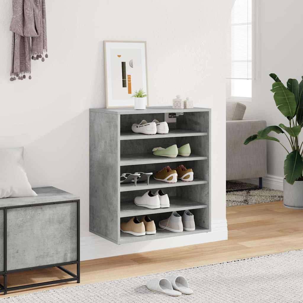 Schuhschrank Betongrau 60x35x70 cm Holzwerkstoff