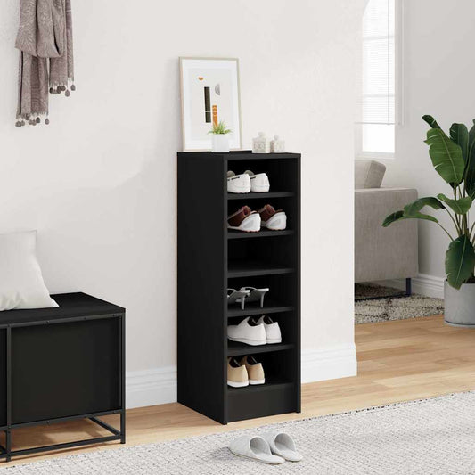 Schuhschrank Schwarz 31,5x35x90 cm Holzwerkstoff