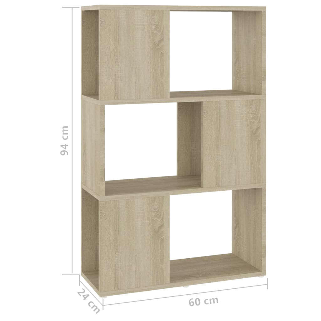 Bücherregal Raumteiler Sonoma-Eiche 60x24x94 cm Holzwerkstoff