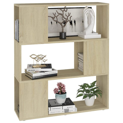 Bücherregal Raumteiler Sonoma-Eiche 80x24x94 cm Holzwerkstoff