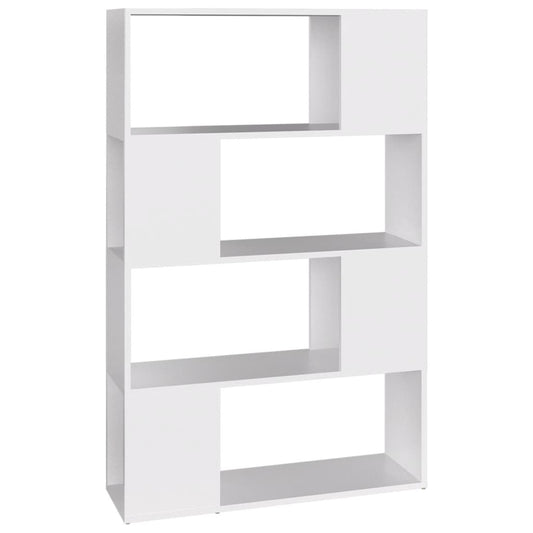 Bücherregal Raumteiler Weiß 80x24x124,5 cm Holzwerkstoff