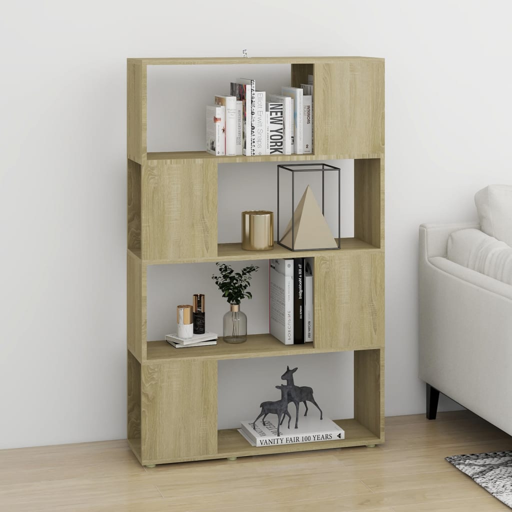Bücherregal Raumteiler Sonoma-Eiche 80x24x124,5cm Holzwerkstoff