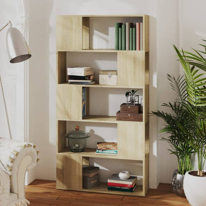 Bücherregal Raumteiler Sonoma-Eiche 80x24x155 cm Holzwerkstoff